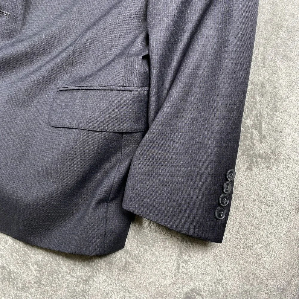 Peter Millar Blazer Mens 48R Blue Grey Wool Check Sport Coat Jacket Union *READ*